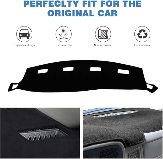 Dashboard Cover Compatible with 2002-2005 Ram 1500 2003-2005 Ram 2500 3500 Black Dash Cover Mat