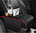 Car Center Console Cover for Jeep Wagoneer Wrangler Grand Cherokee Grand Commander,Multifunctional Auto Armrest Cushion Pad Armrest Middle Console Cover Interior Accessories,Black+red