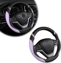 Car Steering Wheel Cover, Non-Slip Leather Auto Steering Wheel Protector, Comfortable Steering Wheel Cover Protector for Most Cars, Universal Interior Car Accessories (Purple)
