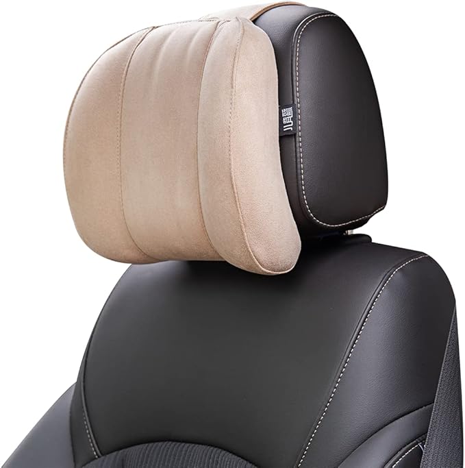 Forbell Car Headrest Pillow Soft Suede Fabric Memory Foam Car Neck Pillow Ultimate Comfort and Support for Driving and Travel