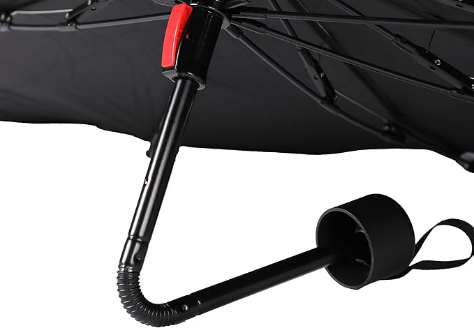 BIRDROCK HOME Car Windshield Sun Shade Umbrella - Foldable Cover UV Block for Front Window, Sunshield for SUV, Truck & Sedan, Protect Interior from Sun, Heat, & Wind - Extra Large - Black & Silver