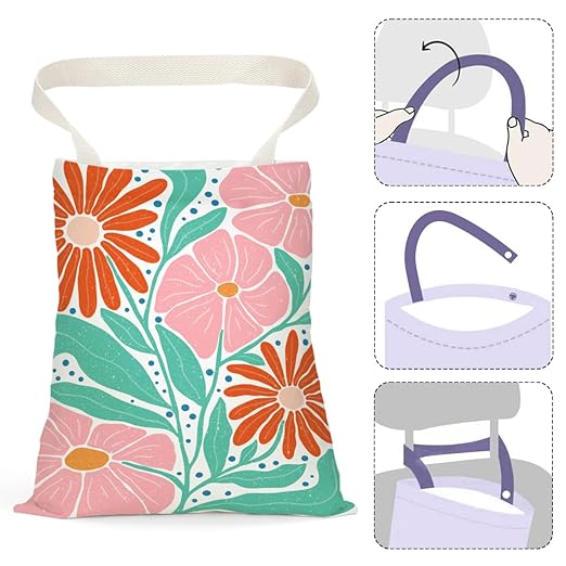 Pykfrhh Boho Floral Car Trash Can, Car Trash Bag Hanging, Waterproof Cars Back Seat Hanging Organizer and Storage Trash Bags for Vehicle Travelling Camping