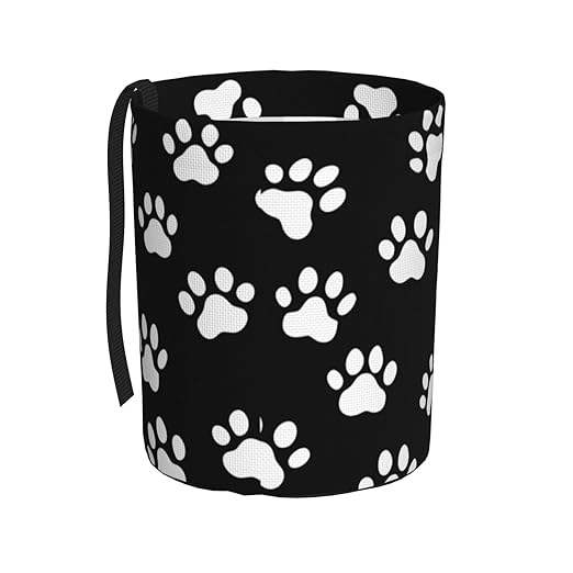 Dog and Cat Paw Print Car Trash Can Garbage Cans Foldable,Cute Hanging Car Organizer and Storage Bag Leak Proof, Auto Back Seat Trash Bin Universal for Truck, SUV, Outdoor Travel