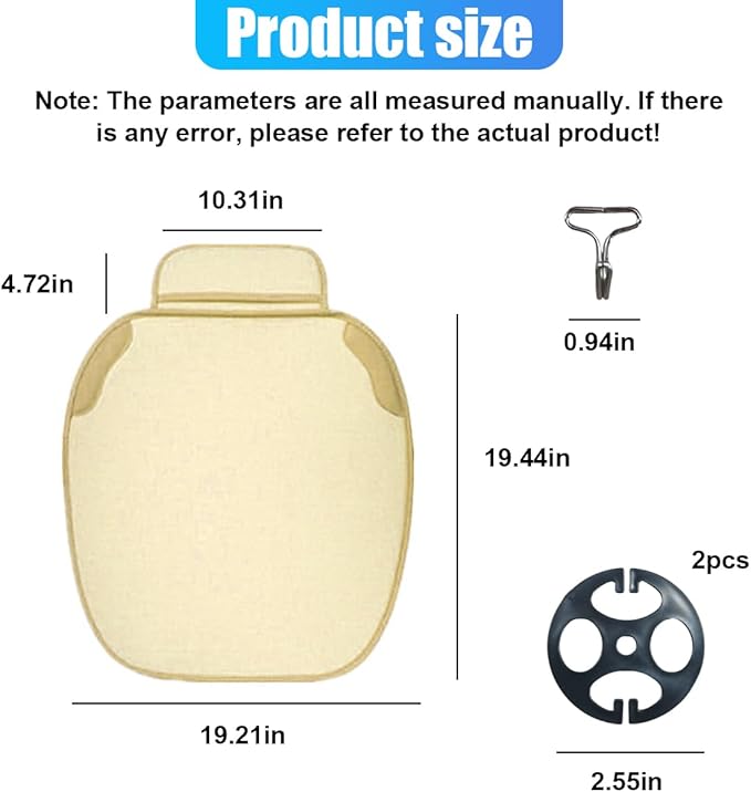 YoRise Car Seat Cover, Universal Cool Auto Front Seat Cushion Protector with Storage Pocket & Non Slip Bottom, Comfortable Breathable Vehicle Driver Seats Pad for SUVs, Trucks, Sedans (Beige)