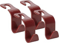 Soleebee 4 Pack Car Headrest Hooks - Universal Auto Hooks, Back Seat Hangers, Storage Organizer (Brown)
