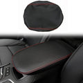 BOYOUS Car Armrest Cover Waterproof Center Console Pad Covers Scratch Resistance Leather Protector Interior Decoration Accessories Fit for Cadillac XT5 2016-2025 XT6 2020-2025（Red Stitches）