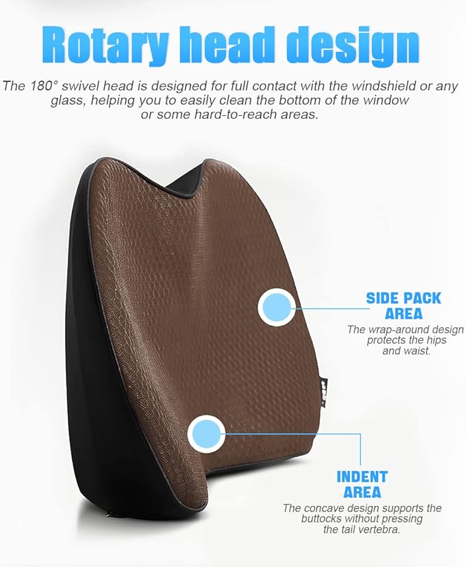 Car Seat Cushion, Memory Foam Auto Wedge Seat Pad, Comfort Low Back and Tailbone Sciatica Pain Relief Driving Pillow, Breathable Non Slip Orthopedic Support Pad, Universal for Men Women (Brown)