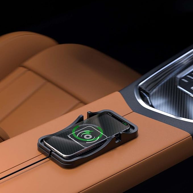 Wireless Car Charger for Hyundai Santa Fe 2001-2026, Charging Station 2-in-1, Wireless Charging Stand Phone, Magnetic Wireless Charger,1M-Type C
