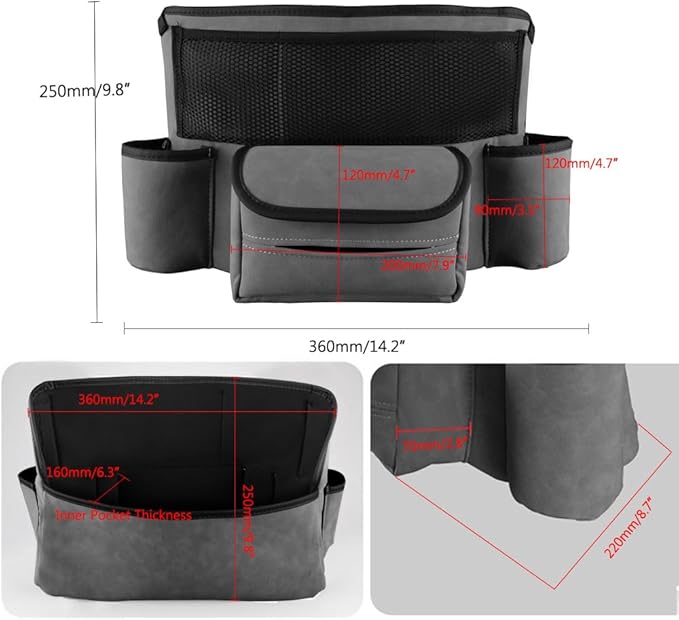 Car Handbag Holder Between Seats Car Organizer, Leather Large Capacity Car Purse Holder for Front Seat, Seat Back Net Bag Double-sided Tissue Storage Handbag Holder Car Divider (Brown)