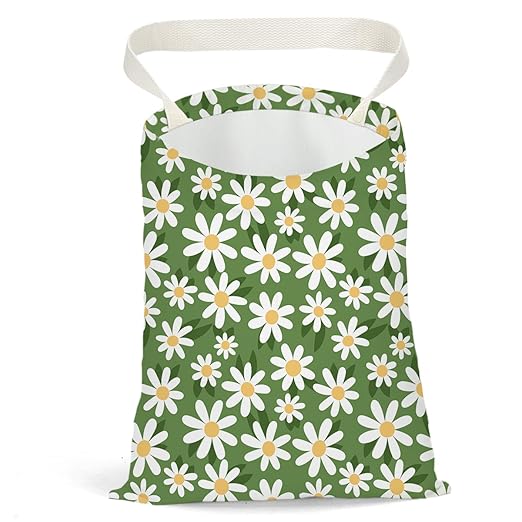 Pykfrhh Car Garbage Bag, Waterproof Car Back Seat Organizer With Hanging Trash Can for Travel, Camping and Vehicles - Flower Daisy Sunflower Rose Decor
