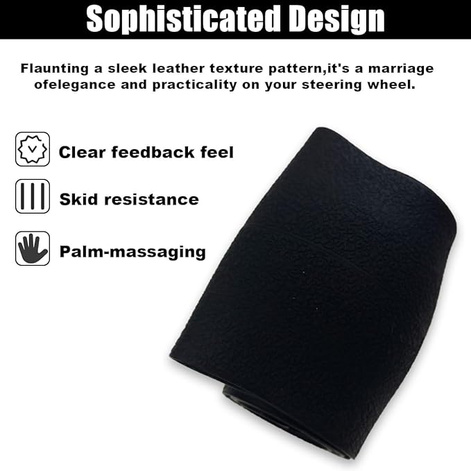 Car Steering Wheel Cover, Soft Odorless Silicone Steering Wheel Protector, Anti-Slip Auto Steering Wheel Cover Universal Fit 14 Inch, Vehicle Interior Accessories for Cars SUVs Trucks (Black)