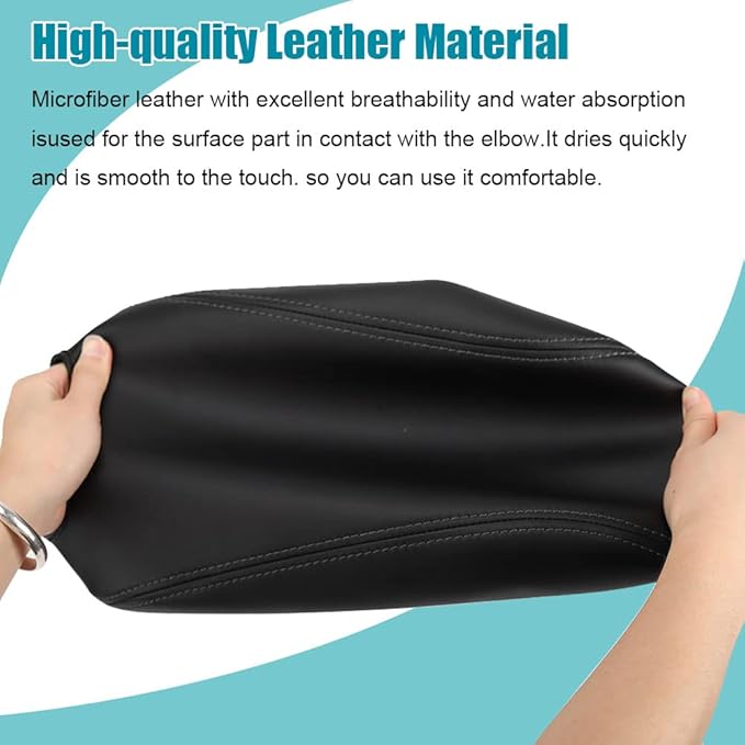 LEXLEY Center Console Pad Armrest Box Cover Waterproof Anti-Scratch Leather Protector Covers For Kia 2016-2020 Sorento-Black Stitches