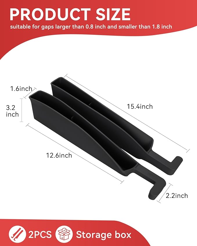 Edotim Car Seat Gap Filler, Seat Gap Organizer with Phone Holder, Car Seat Accessories, Car Organizer Fit SUV Truck-2PCS Pink