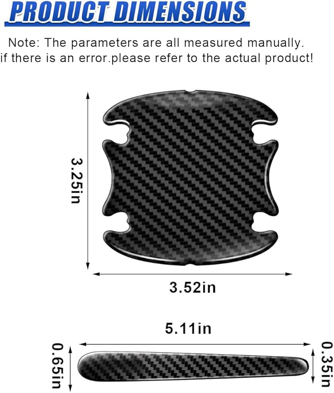 16PCS Car Door Handle Cup Scratch Protector Set - Universal Waterproof Rearview Mirror Protector Film Car Door Bowl Sticker - Anti-Scratch Paint Cover Guard Pad for Cars (CarbonFiber)