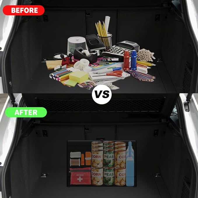 XDV Trunk Organizers, Car Organizers, Storage Solutions, and Car Storage Organizers for SUVs, Sedans, Back Seats, and Luxury Vehicles with Lid, Leather, Small, Large (Carbon Fiber, M)