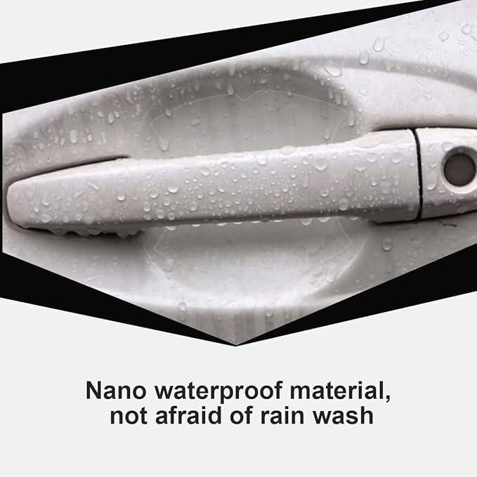 4PCS Car Handle Cup Stickers, Carbon Fiber Scratch Auto Door Protective Film, Non-Marking Car Bowl Protector, Universal Paint Cover Guard for Most Cars, SUV, Van (Transparent)