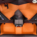Customize All-Weather Protection Waterproof Leather Floor Mats for Cars, SUVs, and Trucks According to Automotive Model (Orange)