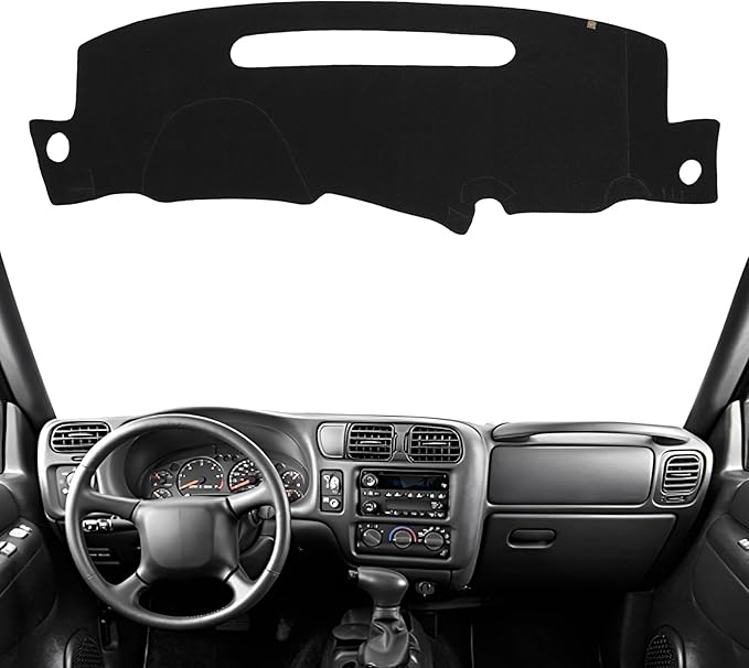 KEYOOG Dashboard Cover Dash Mat Fit for G-MC Jimmy 01-98, Sonoma 04-98 / Chevy Blazer 05-98, S10 04-98 (for Left Hand Drive),Car Dash Board Mat Anti-Glare Carpet,Non-Slip Pad (Black)