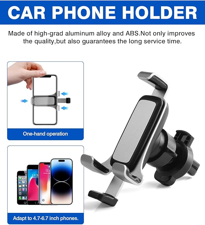 Autorder Car Phone Holder for Toyota Corolla 2019-2025/Corolla Cross 2022-2025 Accessories Air Vent Screen Fixed Clip 360° Rotation Cell Phone Mount Hands-Free with 2 Installation Methods(8 Inch)