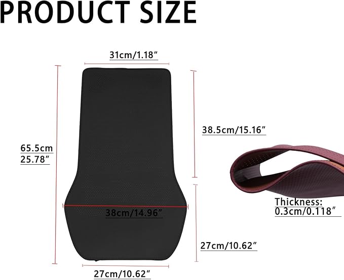 ontto 1 PC Car Seat Back Cushion Pad Mat fits Most Vehicles,Ventilated PU Leather Auto Seat Lumbar Protector with Buckle Fixing,Auto Interior Decoration for Truck Sedan SUV