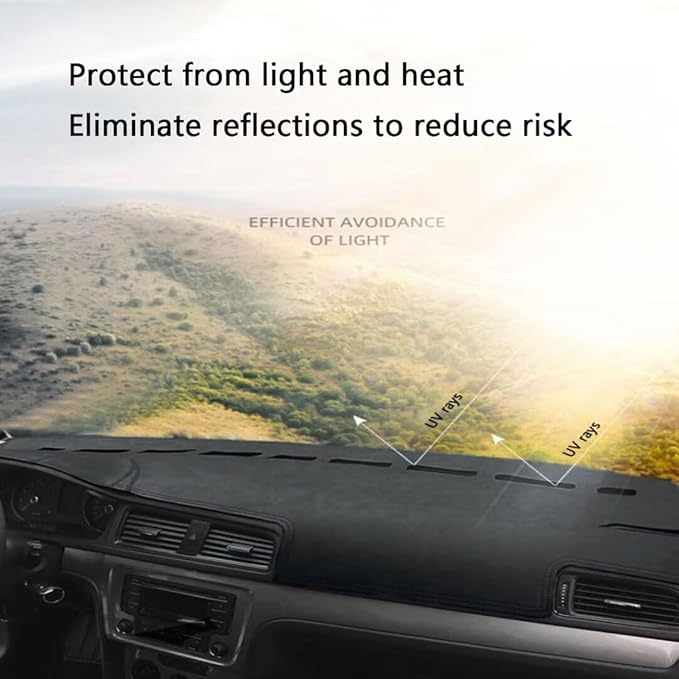 Leather Dashboard Cover Compatible with Cadillac XT5（No Warning Light） 2016-2024，Dash Cover（Black）