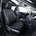 coverdream Corolla Cross Leather Seat Covers Custom Fit for 2022-2026 Toyota Corolla Cross L,LE,XLE,S,SE (Non-Hybrid),Fully Covered,Luxury Waterproof Car Seat Protector(Full Set,Red/Black)