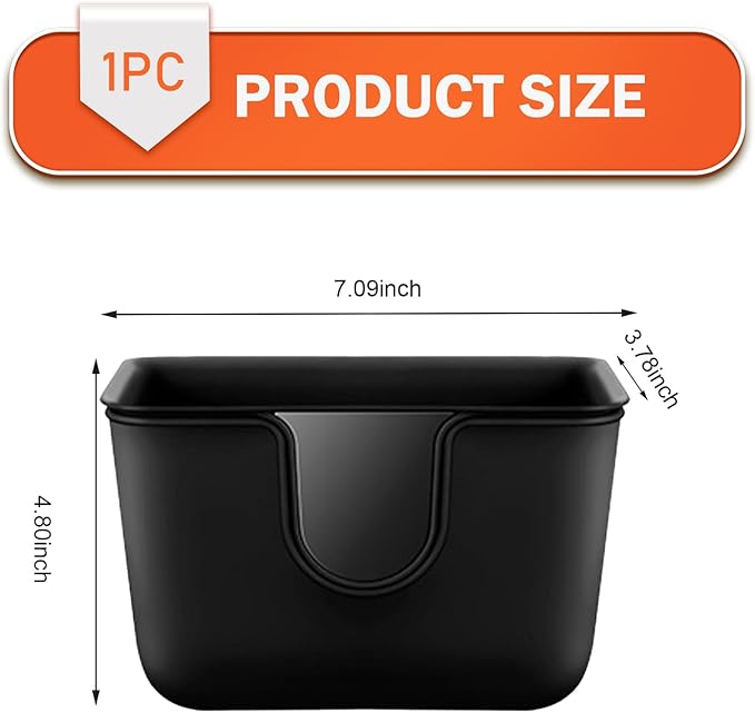 Car Trash Can, Multifunctional Double-Layer Seat Back Hanging Mini Trash Bin, Leak-Proof Waterproof Small Garbage Can for Cars, Universal Car Organizers and Storage Accessories (Black)