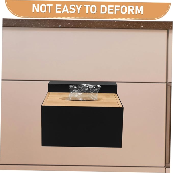 Glove Storage Box Use Countertop Organizer Dispensers Covers and Holder Large with Organization Key Gloves Disposable Glove Rack Disposable Glove Dispenser Black Wooden