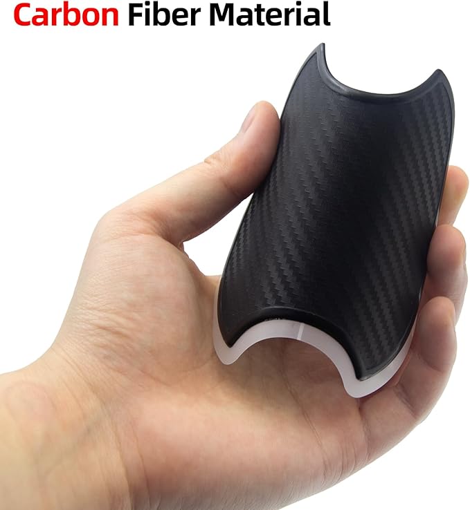 AggAuto 4Pcs Car Door Handle Cup Scratch Protectors, 3D Carbon Fiber Vehicle Door Bowl Sticker, Universal TPU Exterior Car Accessories
