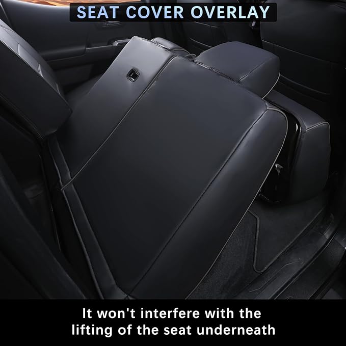 GOLYWIN Car Seat Covers Full Set for Toyota Tacoma Double & Crew Cab 2023 2022 2021 2020 2019 2018 2017 2016 Tacoma Interior Accessories Premium Faux Leather Breathable Waterproof (Pure Black)