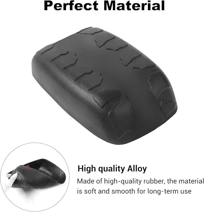 JWWY for Jeep JK Center Console Cover Pad, Armrest Cover Cushion, Neoprene Center Console Armrest Pad Cover for 2011-2017 Jeep Wrangler JK JKU Accessories, Black Rubber