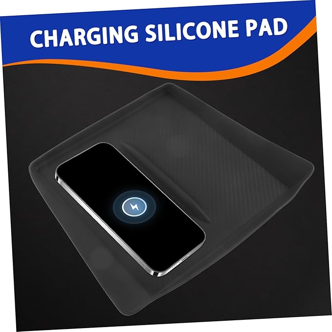 GLEAVI Center Console Cordless Charger Mat - Silicone Phone Charging Pad for Convenient Charging Sleek Design Enhancing Vehicle Interior