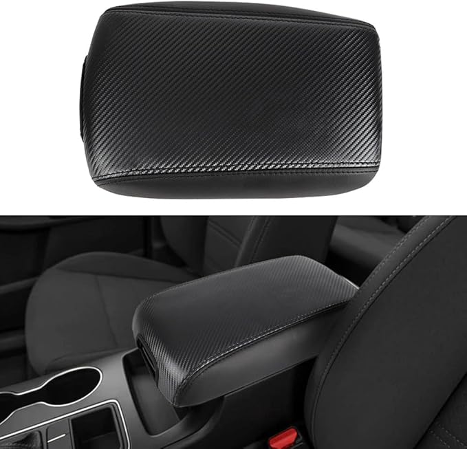 LEXLEY Center Console Pad Armrest Box Cover Waterproof Anti-Scratch Leather Protector Covers For Kia 2016-2020 Sorento-Carbon fiber