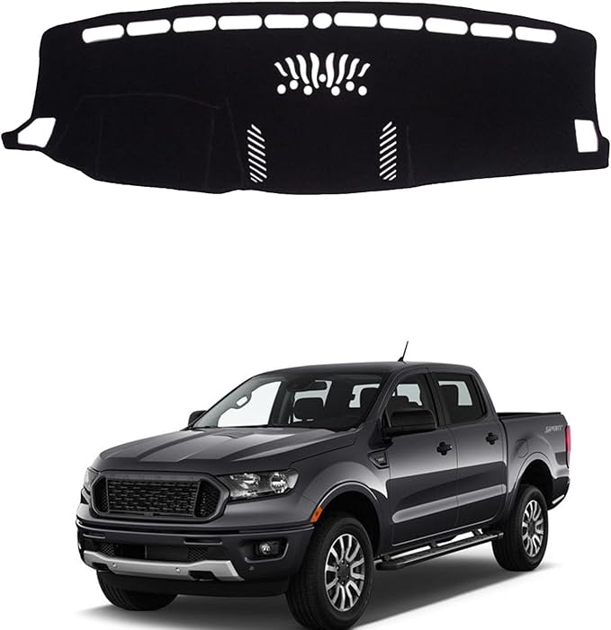 Dashboard Mat Cover for Ford Ranger 2015 2016 2017 2018 2019 Nonslip Center Console Sunshield Glare UV Rays Protector Accessories