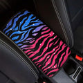 Coldinair Zebra Strips Universal Car Center Console Pad Soft Armrest Protector Cover Fit for Most Vehicle,SUV,Truck,Car Interior Accessories Decor,Blue Pink