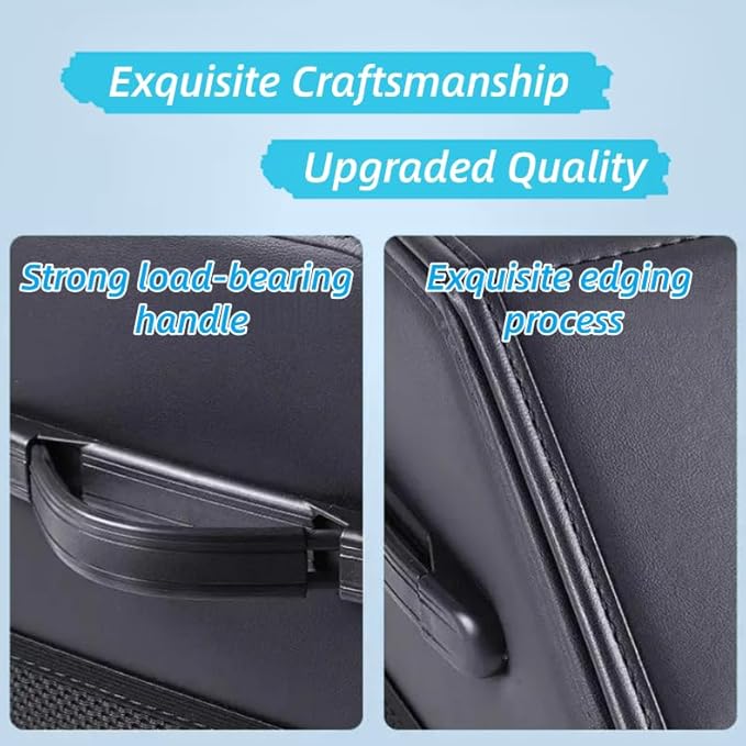 Venotxvi Car Organizers for Trunk for Suv Sedan, Leather Storage Box,Extra Large,Magnetic Lid,Collapsible and Adjustable, Collapsible Suede velvet， Black
