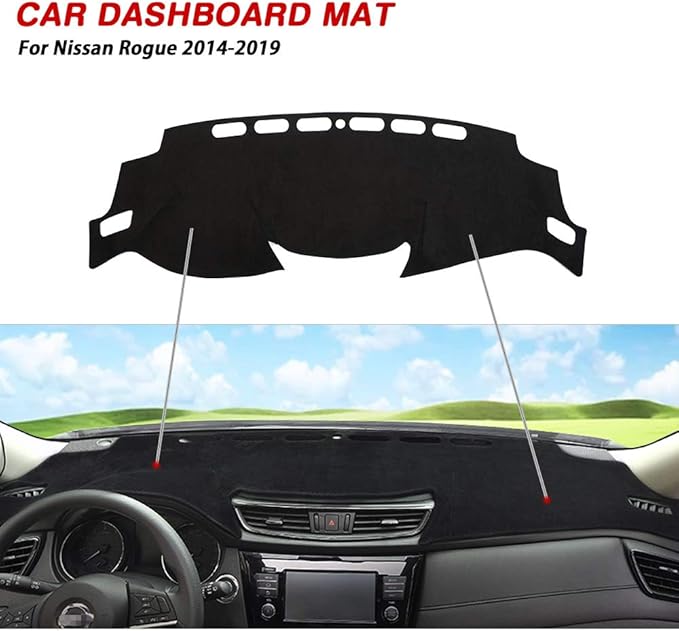 CARTIST Dashboard Cover Mat for 2014-2018 2019 2020 Nissan Rogue Accessories Dash Cover Suede Dash Mat Sunshade Glare UV Rays Protector