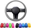 Cool Non-Slip Silicone Steering Wheel Protector, Steering Wheel Protective Cover, Non-Slip Car Steering Wheel Cover, Soft Silicone Car Steering Wheel Cover (Light Grey)
