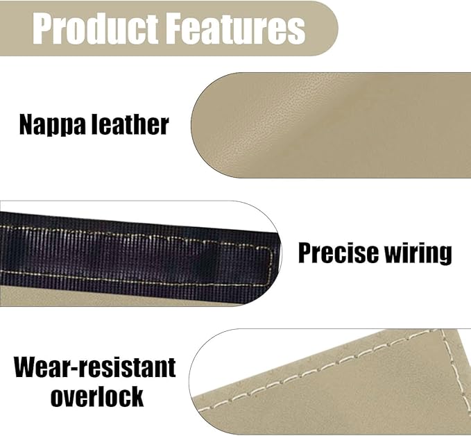 2PCS Car Grab Handle Cover, Anti-Scratch Auto Inner Front Rear Door Pull Handle Cover, PU Leather Door Grip Gloves Protector Auto Interior Decoration Accessories for Car, Truck, SUV (Beige)