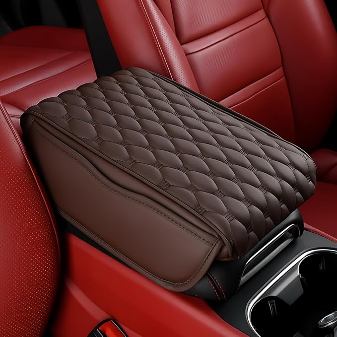 Civenhhd Car Armrest Pad, Universal Armrest Cushion Pad, Leather Armrest Box Pad