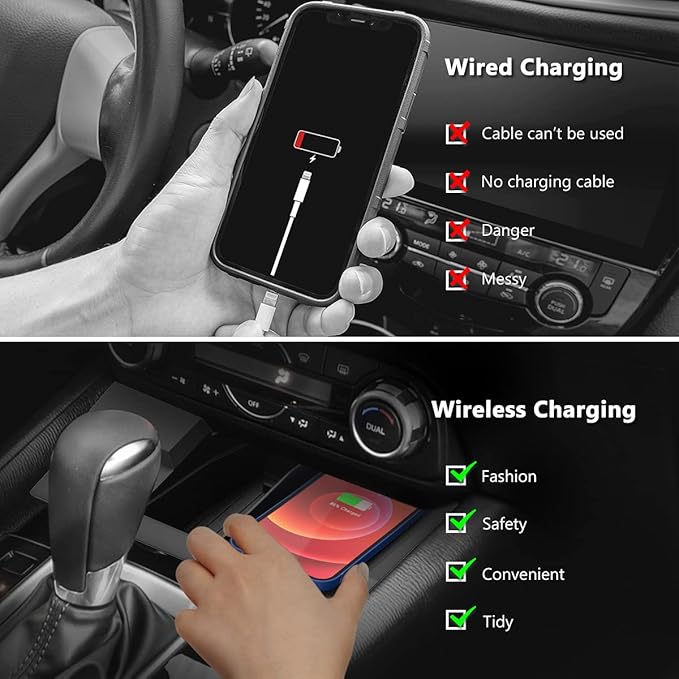 CreekT Wireless Car Charger for Mazda CX5 CX-5 2017-2025 Center Console Accessories, Wireless Phone Charging Pad for Mazda CX5 2017 2018 2019 2020 2021 2022 2023 2024 2025