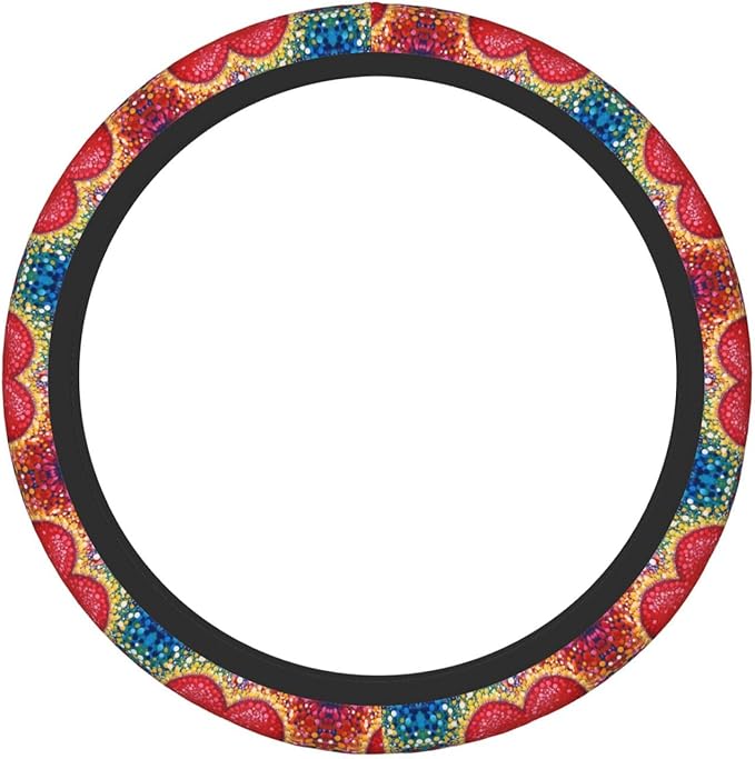 Pieces of Red-Heart Universal Fit Steering Wheel Cover for Car, Truck, and SUV, Durable Steering Wheel Protection