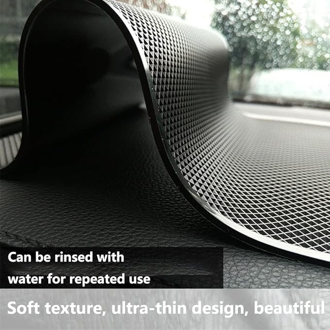 JINYUNDUOSP Extra Large & Thick Sticky Anti-Slip Pad for Car Dashboard, Universal Non-Slip Grip Cell Phones, Sunglasses, Keys, Decoration Gadgets Mat for Car/Home/Office (The Grid Model)