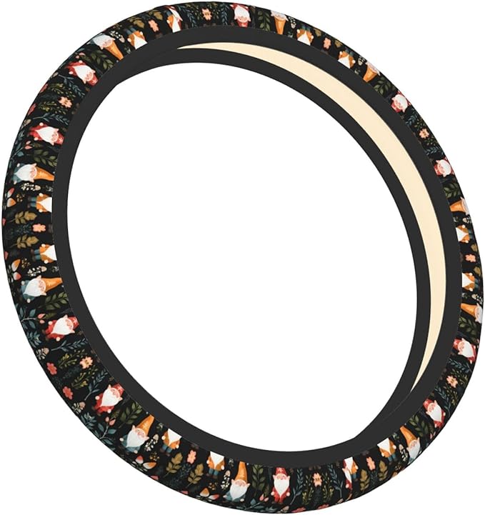 Nordic Gnomes Car Steering Wheel Cover, 15 Inch Steering Wheel Cover Stylish Decor for Most Cars