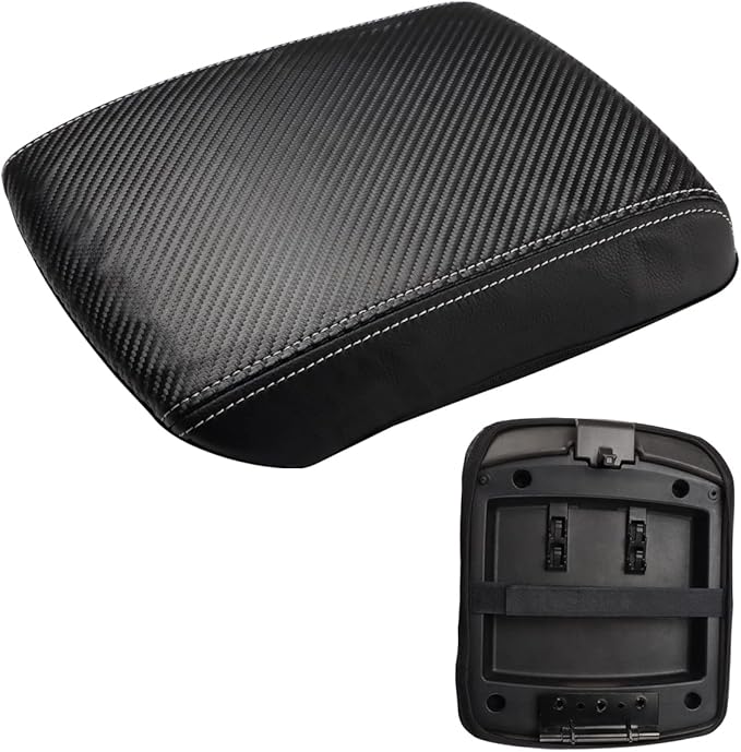 INTGET Center Console Armrest Cover for 2005-2021 Nissan Frontier Accessories 2005-2015 Nissan Xterra Accessories Carbon Fiber Middle Arm Rest Protector Console Lid Cover (Carbon Fiber)