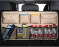 Trunk Organizer for Volvo XC90 XC70 XC60 XC40 V90 V70 V60 V40, Vehicle Hanging Back Seat Boot Bag Car Leather Cargo Storage Bags Waterproof Multifunction Accessories,E/Beige