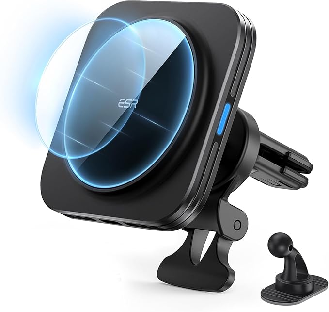 ESR for MagSafe Car Mount Charger,15W Magnetic Wireless Car Charger, for MagSafe Car Charging, Air Vent Dashboard Phone Holder Mount for iPhone Air 17 Pro Max 16 15 14 13 12, Galaxy S25, Fast Charging