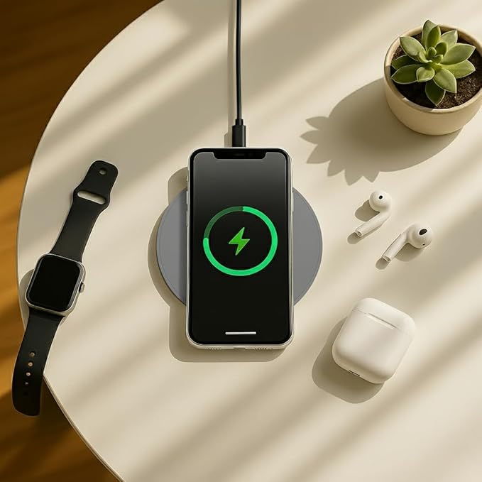 2Pcs Wireless Charger,15W Max Wireless Charging Pad Compatible with iPhone16/16Plus/16Pro /iPhone15/15Pro/15Plus/iPhone14/iPhone13/12/11/X/XR/XS/SE/8,Samsung Galaxy S25/S24/S23/S22/S21/S20/S10 (Grey)