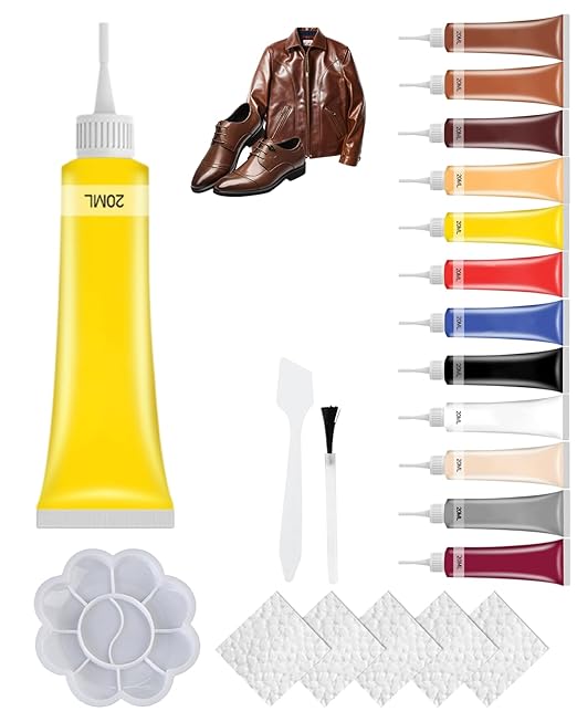 2026 New Advanced Leather Repair Gel, Leather Repair Kit for Car Seat Vinyl Repair Kit, Professional Leather Repair Coloured Cream Gel, Multifunctional Couch and Jacket Repair Kit (Yellow)