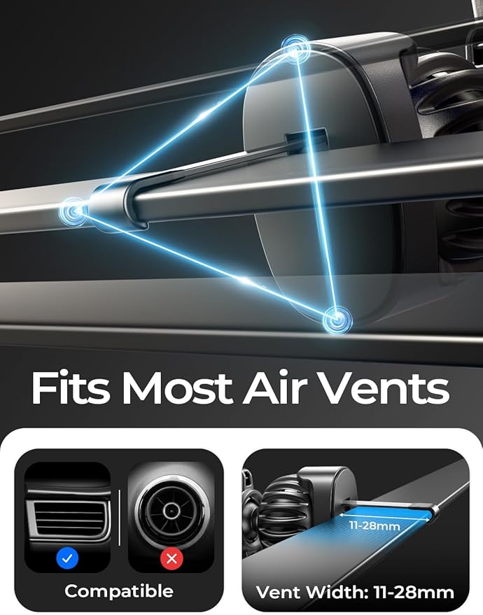 LISEN for MagSafe Car Mount, 2026 Magnetic Phone Holders for Car Air Vent Phone Mount [Ultra-Magnetic] Hands Free Cell Phone Holder Car Accessories Gifts for Men Women fit iPhone 17 16 15 14 13 12 Pro